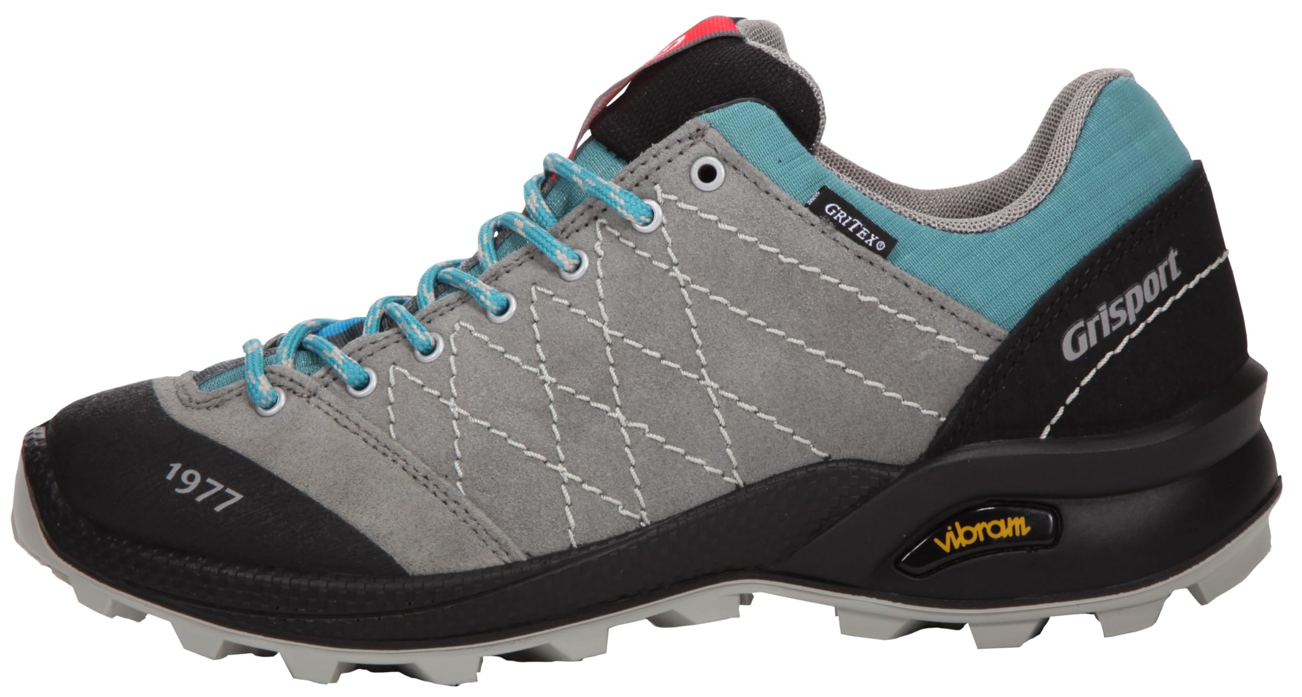 Grisport Scarpe basse in vera pelle, con lacci "Tundra Vesuvio", antracite/turchese