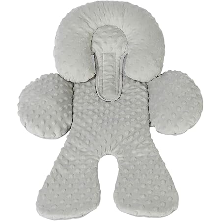 Pro Goleem Infant Car Seat Head Neck Body Support Ultra-Soft Minky and Microfiber Newborn Car Seat Insert Cushion, Perfect for Car Seat, Stroller, 2-in-1 Reversible, for Boys and Girls, Gray