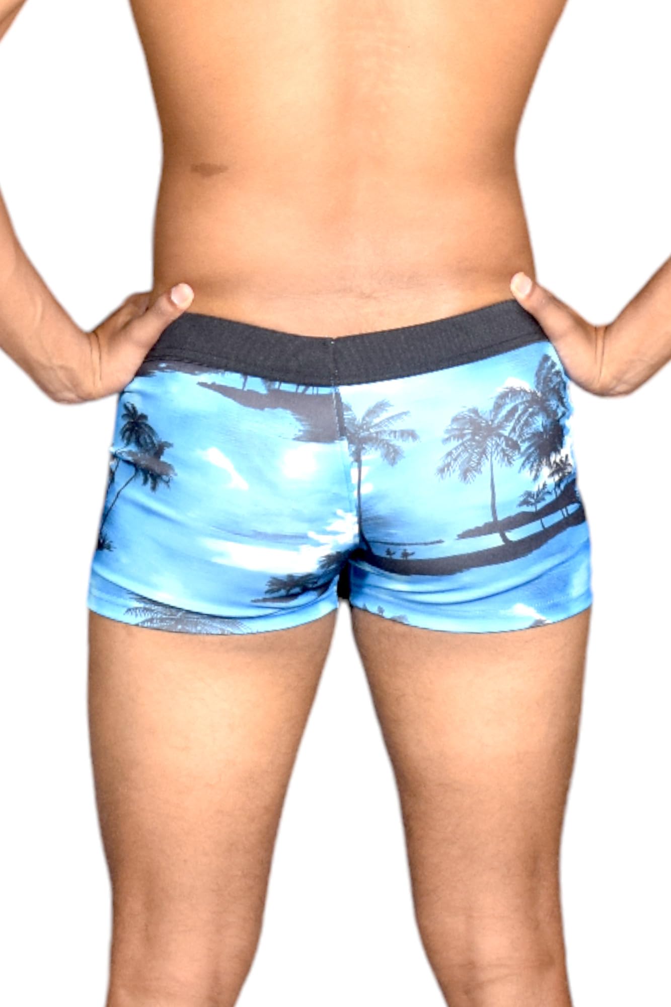 ANJOR Men's Printed Swimming Short/Trunk Blue 1