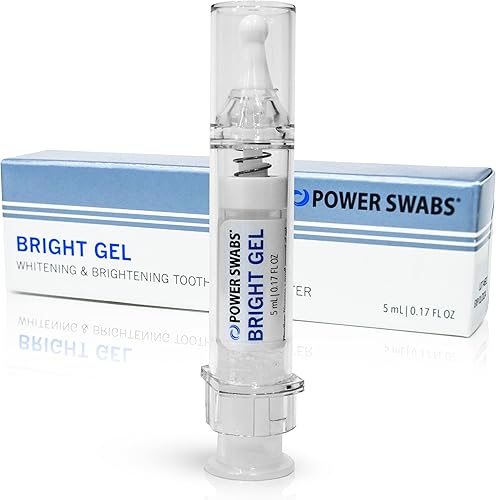 Power Swabs Gel blanqueador dental | Gel brillante | Blanqueamiento dental suave | Formulado por dentistas | Blanqueador de dientes profesional y
