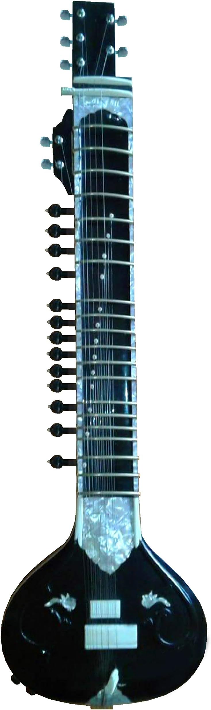 Classic Niladri Kumar Black 43 Inch Indian Sitar, Professional Cedar Wood Sitar with Electric Pickup