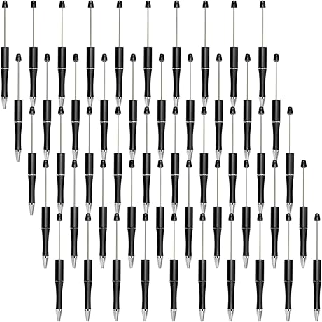 jiebor 50Pcs Black Beadable Pens