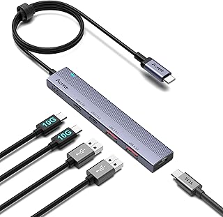Aceele 10Gbps USB C Hub with 4 USB 3.2 Ports (2 USB A & 2 USB C), USB 3.2 Gen 2 3.3ft USB Cable Extender Hub with USB-C Power Port for MacBook Pro 2021, iPad Pro 2021, Surface Pro 7 and Other PC
