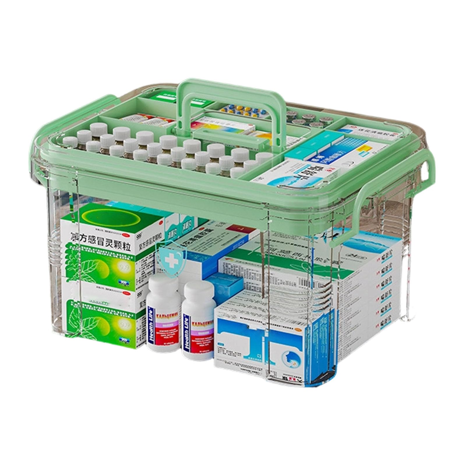 HDOYTXXM Emergencys Medicines Storage Box Multilayer Designs Clear Lid Portable Organizers for Household Medicals Supplies PP Medicines Cabinet