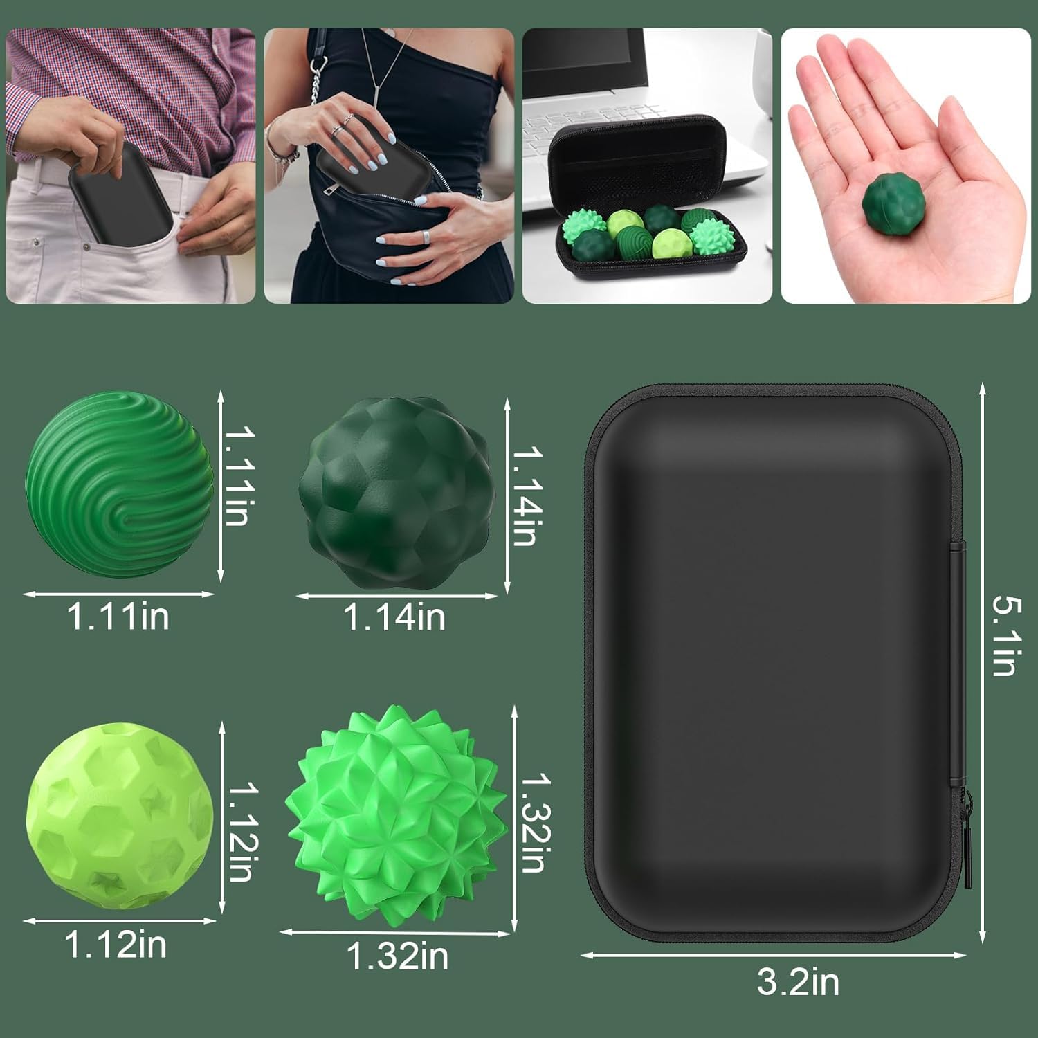 Magnetic Balls Fidget Toys for Adults & Teens,8PCS Green Stress Relief Sensory Toys for Autism ADHD Anxiety,Fun Textures Gadgets,Office Desk Toy,Travel Toy - Image 2