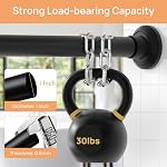 upsimples Matte Black Shower Curtain Rod No Drilling 30 to 76 Inches, 1 Inch Adjustable Spring Stainless Steel Tension Shower Rod No Drill Curtain Pole for Bathroom, Closet, Window
