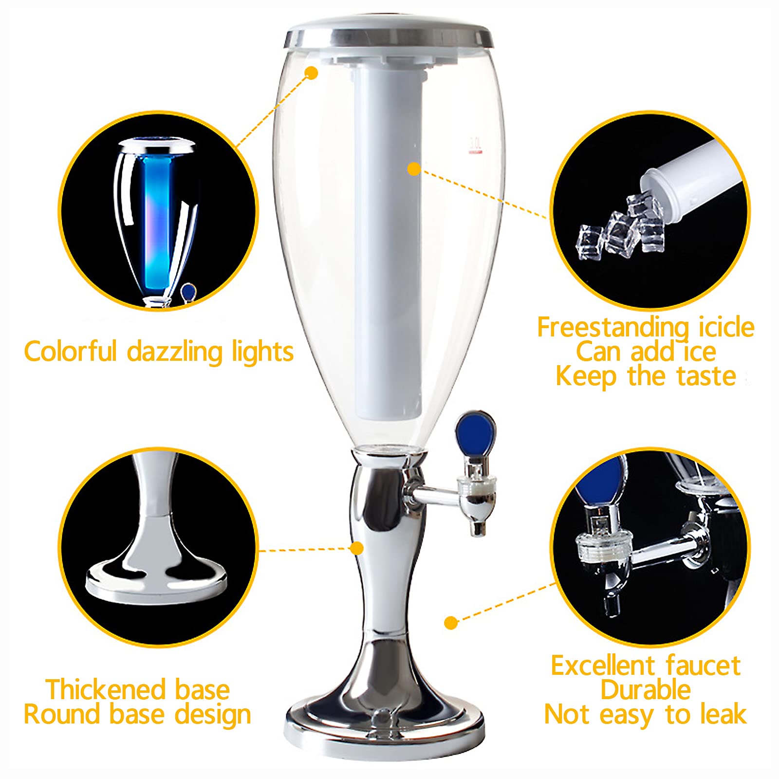 LJJ Dispensador De Cerveza, Barril De Cerveza De 1.5l / 3l, Barril De Cerveza con Grifo De Cerveza, Dispensador De Cerveza, Dispensador De Bebidas