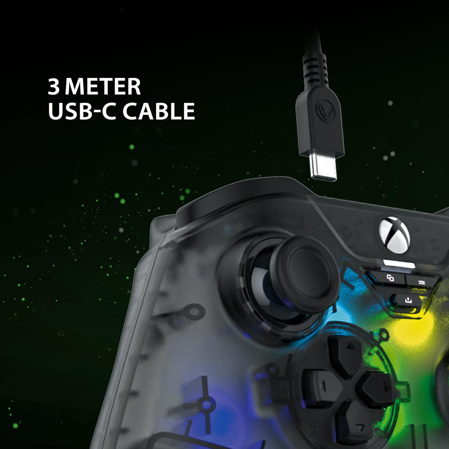 USB-C cable connected to the controller