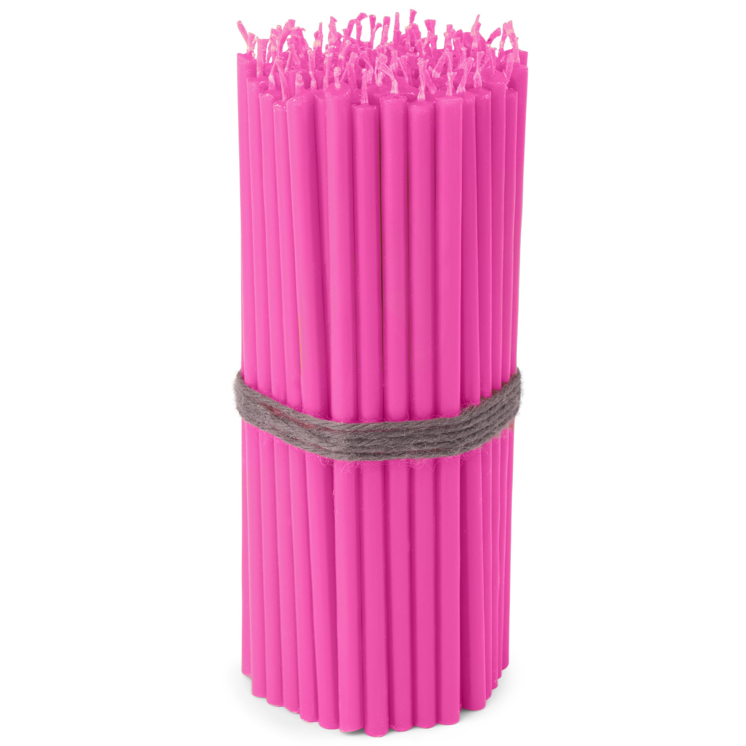 NKlaus - 100x Stick Candles Pink soot Free drip Free Thin L 16cm Premium Paraffin Wax 36120