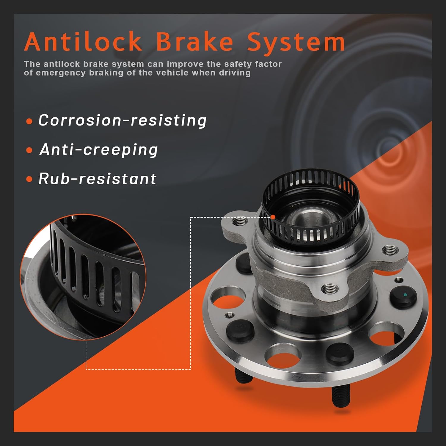 DRIVESTAR 512340 Rear Wheel Hub and Bearing Assembly Driver/Passenger fits for Hyundai Elantra 2007 08 09 10 11 2012 2.0L(4-Wheel ABS)