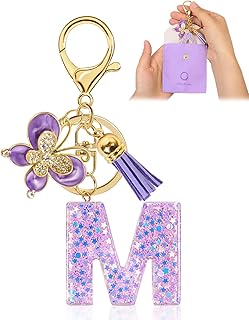 Llavero Letra Inicial Llavero con Inicial Mariposa Mujer Bag Charms Para Mujeres y Niñas