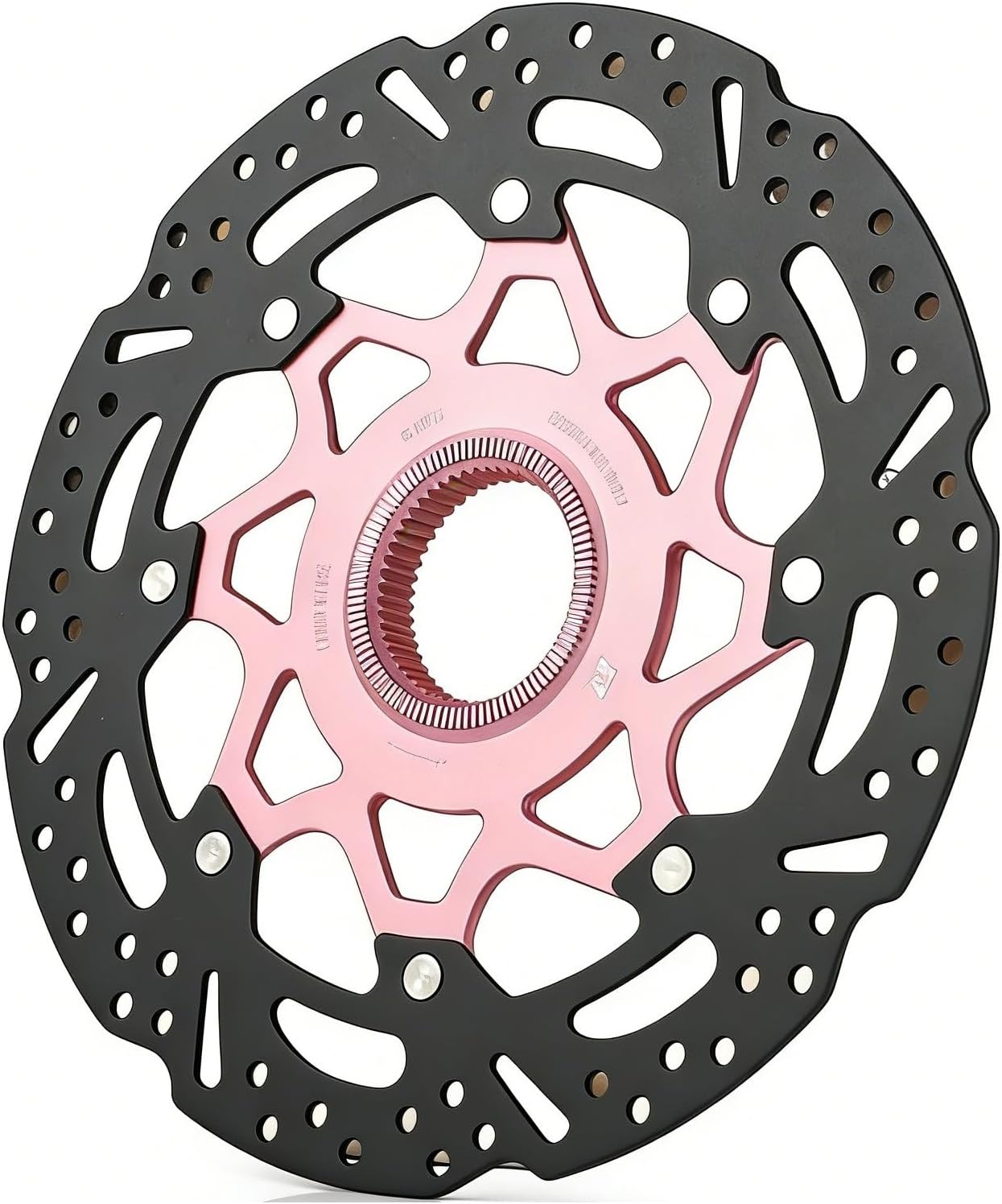 Bicycle Carbon Ceramic Brake Discs, 180mm Lightweight Heat-Resistant Sturdy Brake Rotors for Road & Mountain Bikes(6 holes-180-pink)