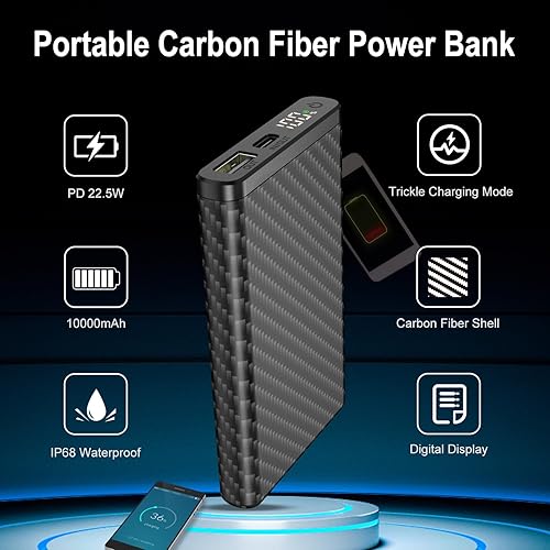 Miniatura 2 de klarus Cargador portátil K5, mini banco de energía ultraligero de 10000 mAh, entrada y salida USB C, IPX8 impermeable de carga rápida, adecuado para