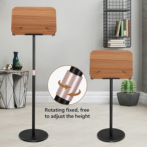 Miniatura 2 de Nisorpa Soporte de libro para leer podio ajustable a mano libre para la Biblia, hoja de música, libro de recetas de cocinero, soporte de madera con