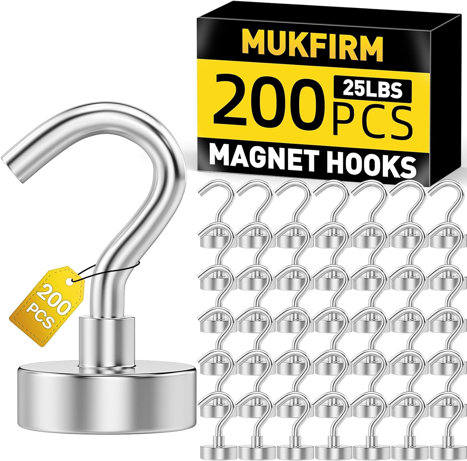 200 Pack Magnetic Hooks Heavy Duty, Strong Magnet Hooks for Cruise Cabin, Magnet Hooks for Refrigerator, Magnetic Hooks for Hanging, Magnets for Cruise Walls, Home, Kitchen