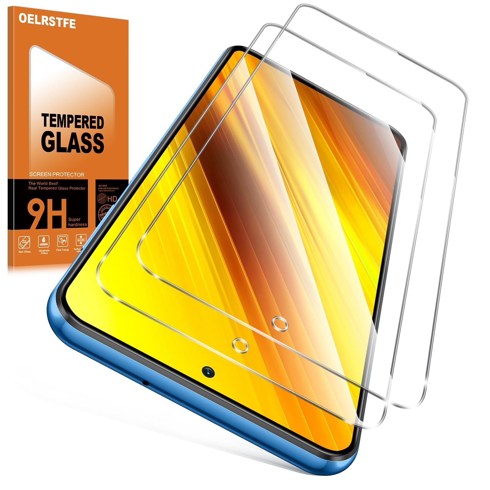 Oelrstfe Panzer Schutzglas Für Xiaomi Poco X3/X3 NFC/X3 Pro – 9H Härte, Ultra HD, Blasenfrei & Anti-Fingerabdruck