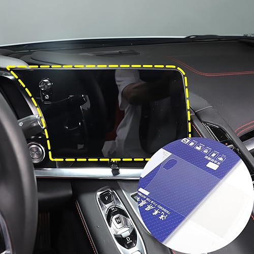 Sekhyna Pantalla de navegación de control central, película templada compatible con Chevrolet Corvette C8 Stingray 2020-2024 1 piezas de láminas