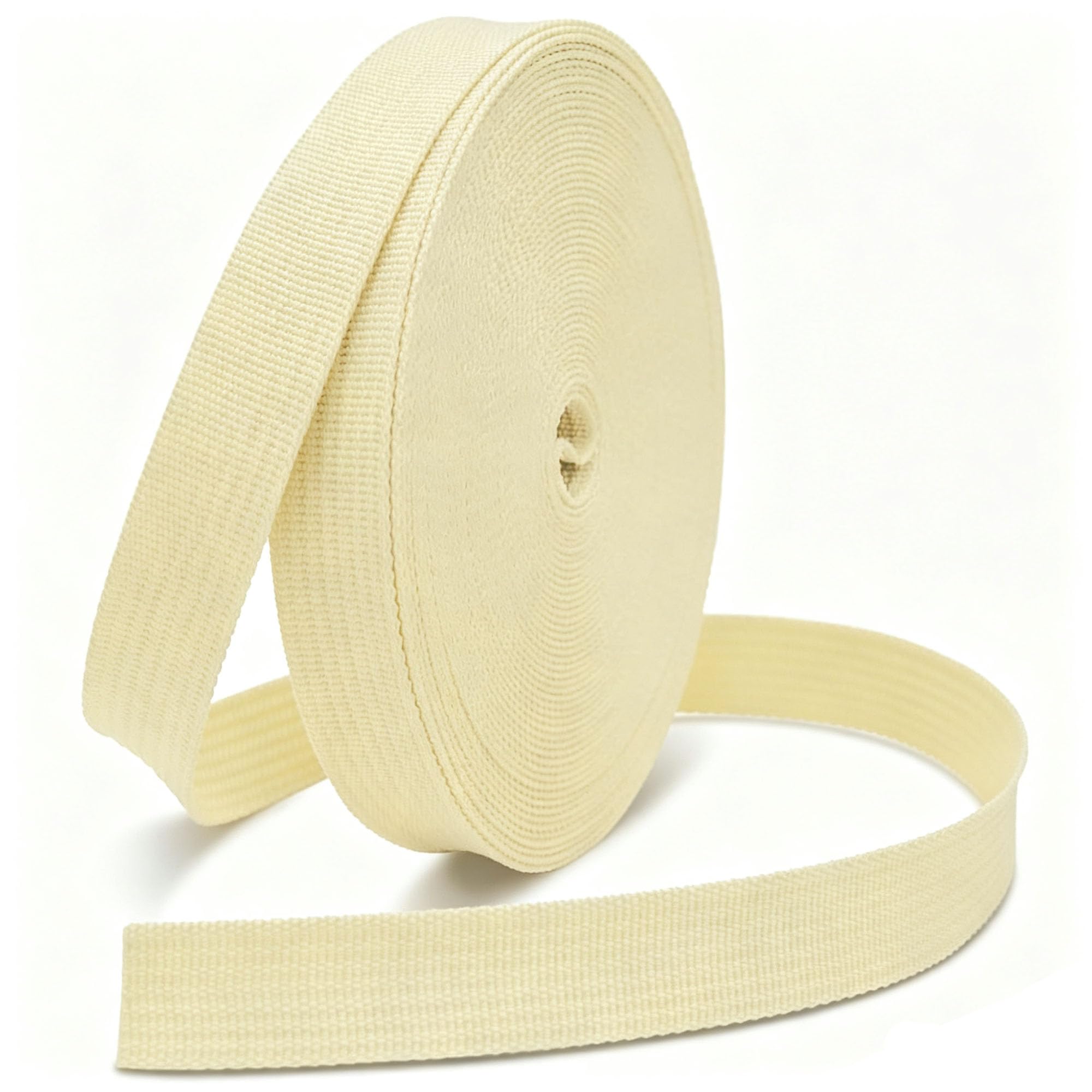 JMZLLRX Woven Webbing Straps, 1 Inch Wide Polypropylene Webbing Tote Bags Leash Straps for Making Bag Handles, Dog Collars, Crafts Outdoor Supplies, 12 Yards Beige