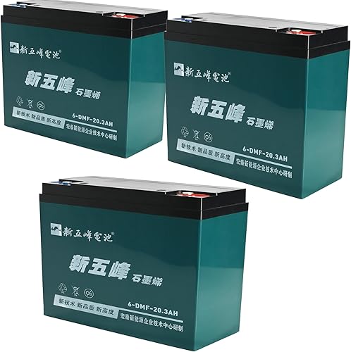 YC Yier Batería de plomo ácido sellada de 12 V 20 AH con conector de tuerca y perno, batería de repuesto recargable de ciclo profundo para scooter