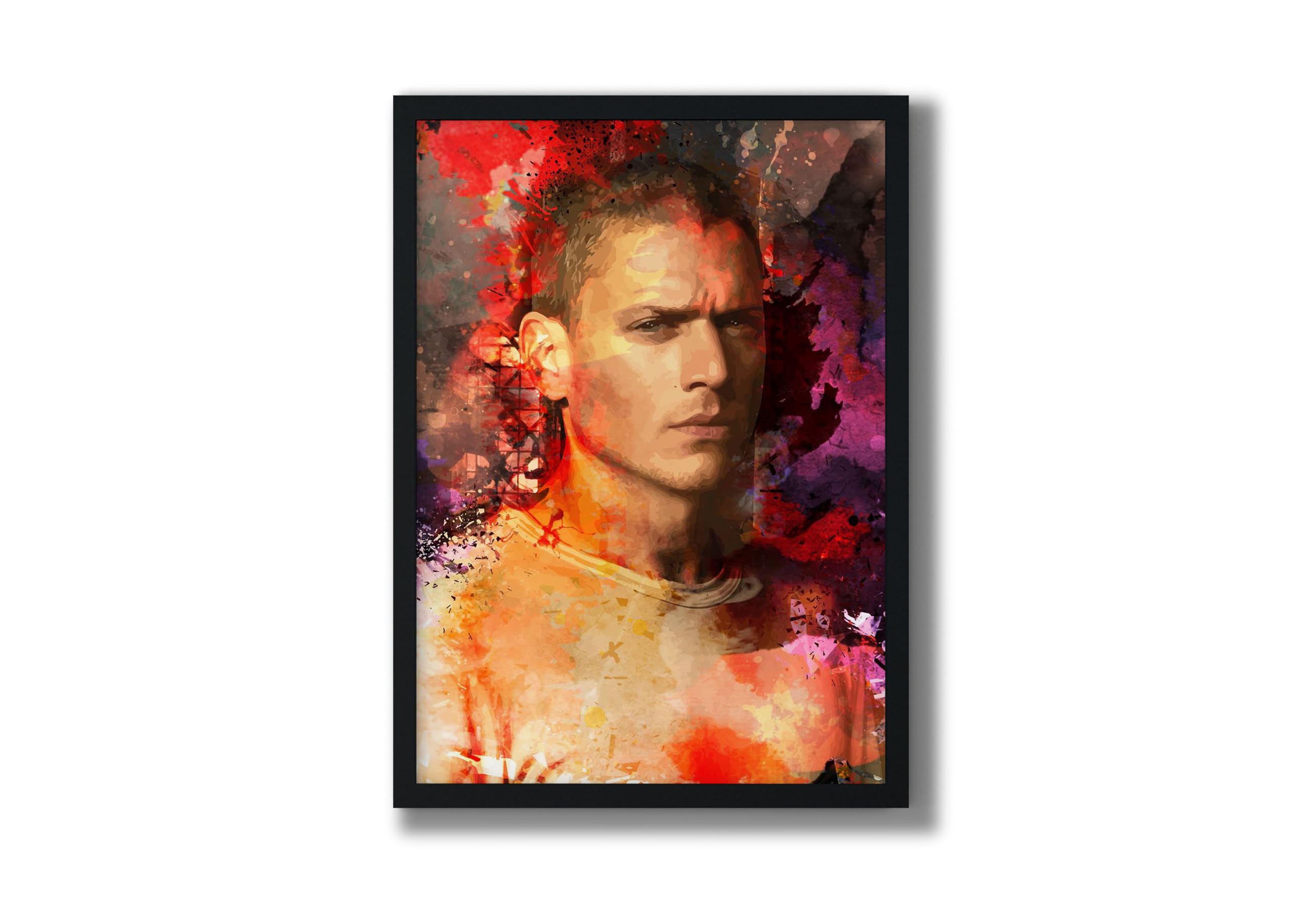 MOMONTS Adventures Michael Scofield: The Escape Artist Without Glass Wall Photo Frame with Poster Solitude, Dramatic Chronicles Design (Medium (8.72 x 12.62), Black)