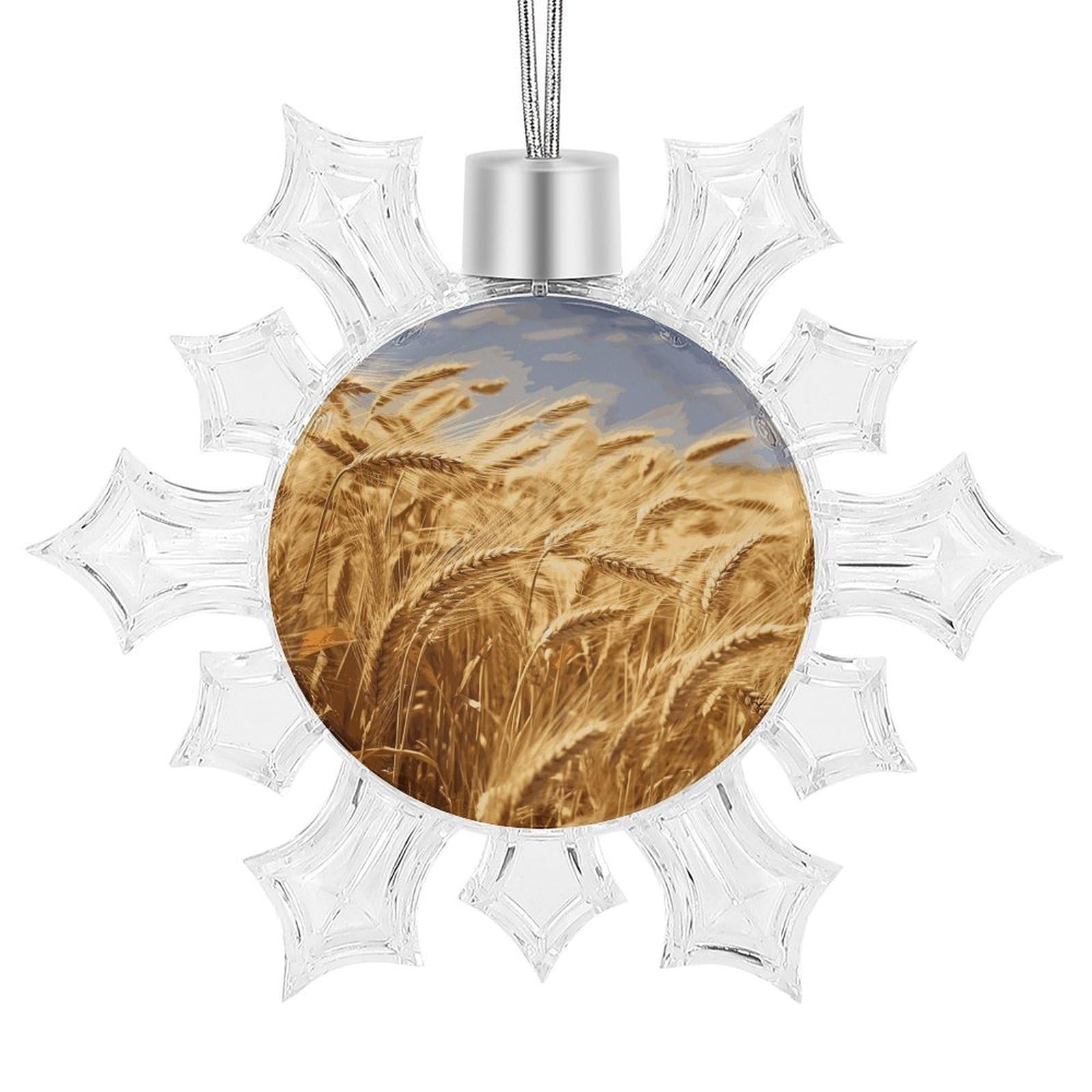 Wheat Harvest Snowflake Decorations, Winter Snowflake Ornaments Christmas Party Decorations Christmas Tree Decorations for Xmas Tree Winter New Year Party Supplies