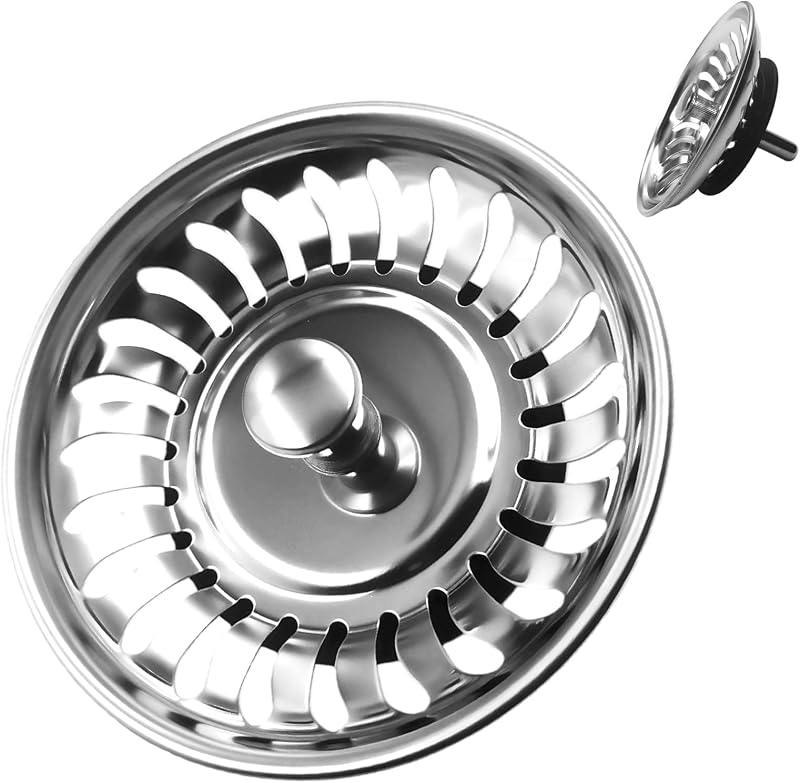1 Pièces Ø 80 mm Bouchon Évier Cuisine, Filtre Évier Cuisine, Crépine D'évier Universel en Acier Inoxydable, Panier à Tamis pour Éviers de Cuisine, Filtration des Résidus et l'écoulement Rapide
