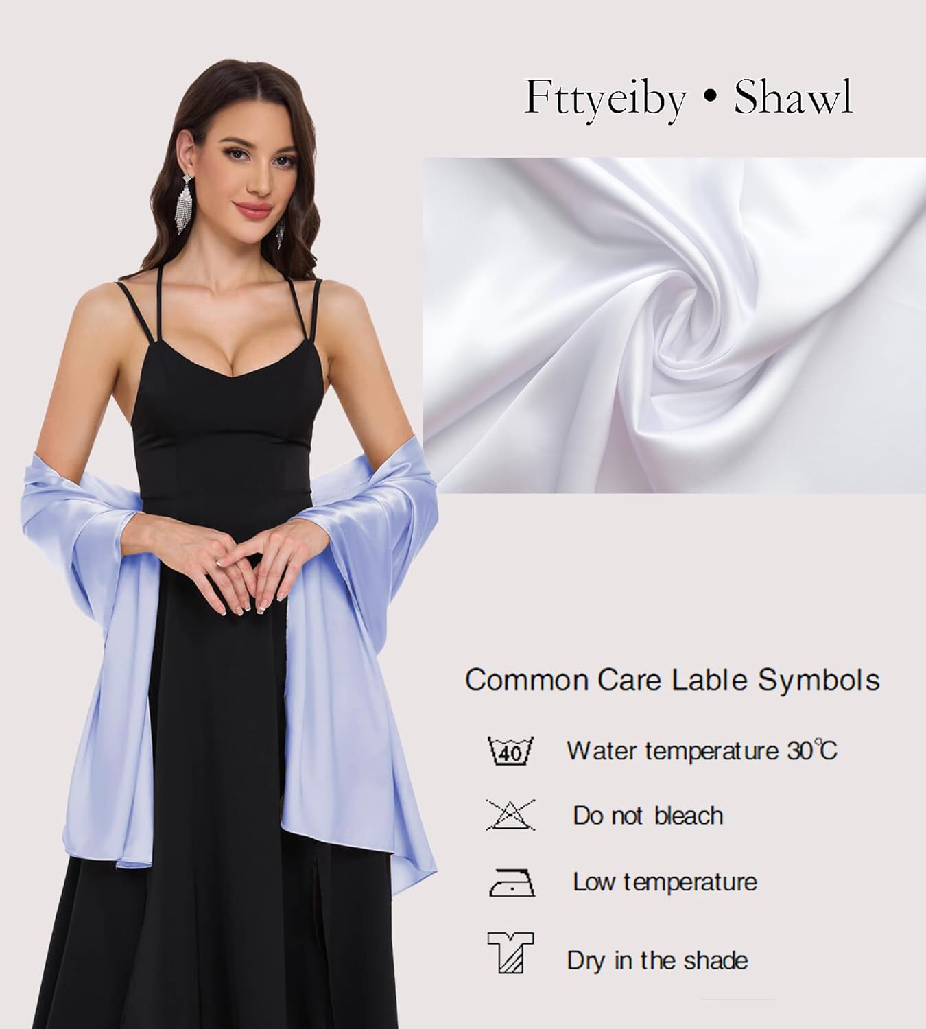Shawls and Wraps for Evening Dresses Satin Shawl Wraps for Women Wedding Formal Shawl - Image 4