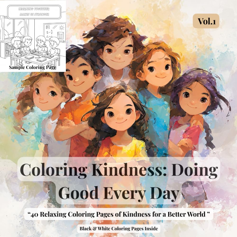 Coloring Kindness: Doing Good Every Day: A Positive Coloring Book for Kids to Learn Kindness and Social Responsibility