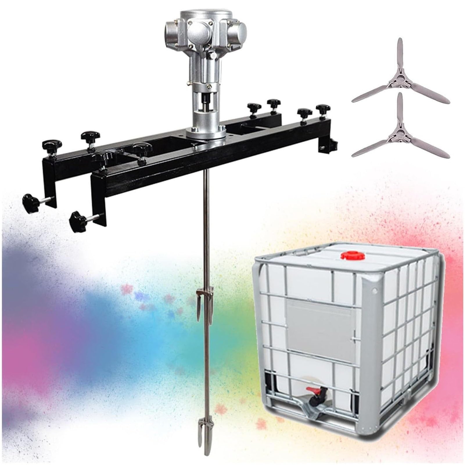 YNBSHGAA Pneumatic Tank Mixer for IBC Tote, Commercial Paint Stirring Machine, 1/2hp 3/4hp 1hp Air Agitator for 220 Gallon Mixing,Large5cylinders