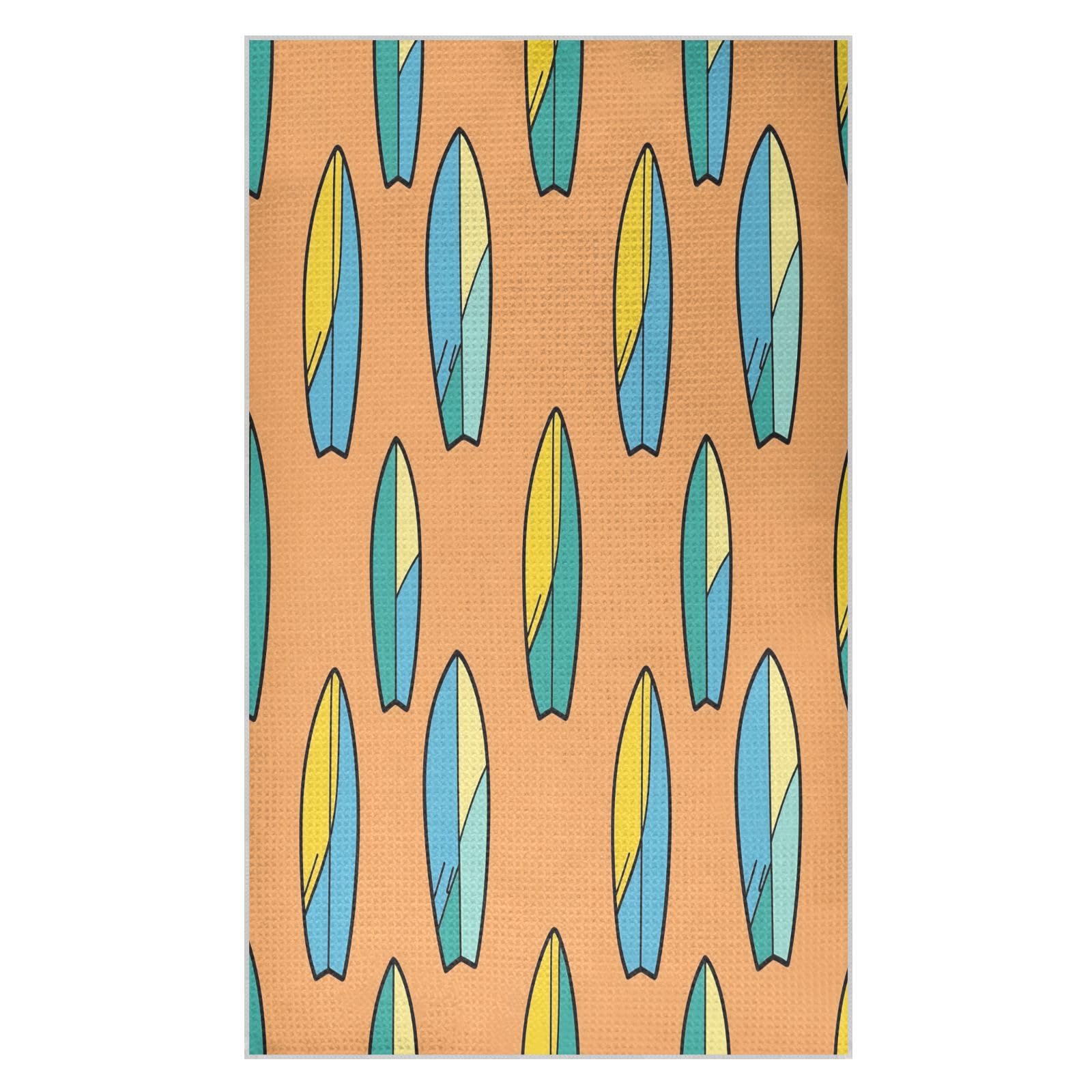 BURSTDDY Surfboard Kitchen Towels,Absorbent Dish Towels 2 Pack