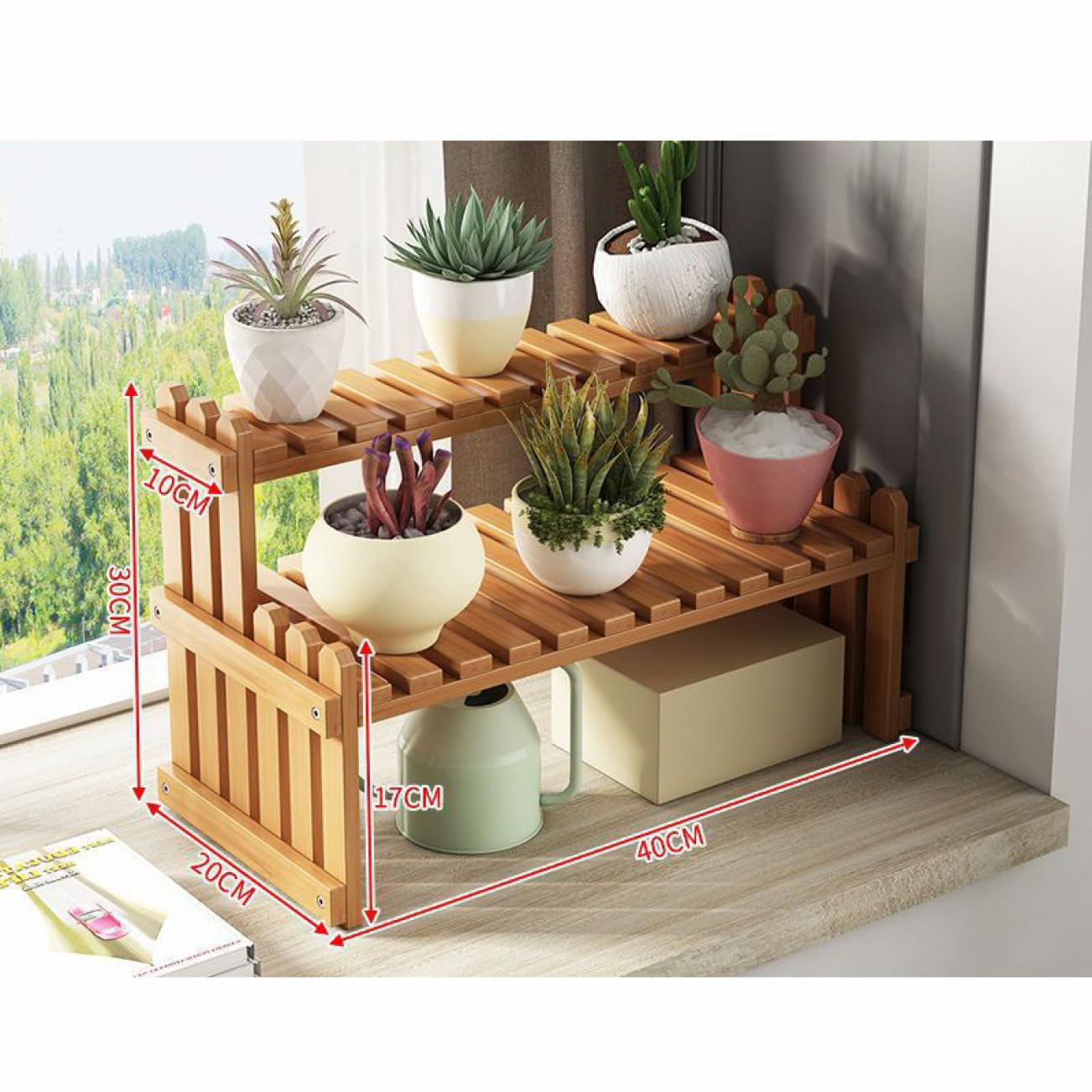 Amazon.co.jp: MJKQ9 フラワースタンド 竹製 30*30cm ガーデンラック