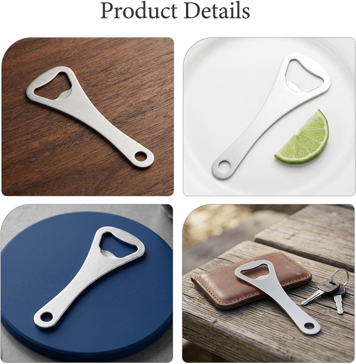 12pcs Portable Stainless Steel Beer Bottle Opener Classic Flat image 3