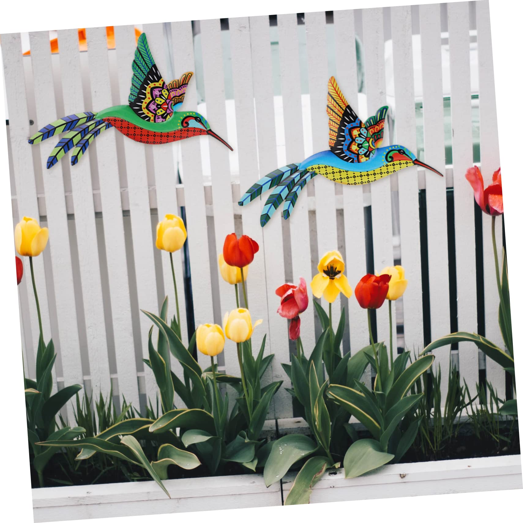 Amazon.co.jp: OUNONA 2個ハチドリ 壁飾り 屋内用 鳥の形をした吊り