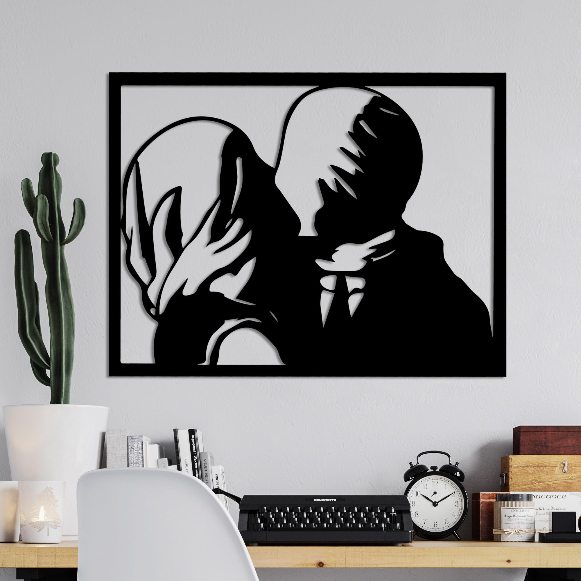 Stylish Black Decorative Metal Wall Accessory, 56 x 42 cm, 100% Metal, 1.5 mm Thickness, Perfect for Modern Home Decor & Unique Wall Art