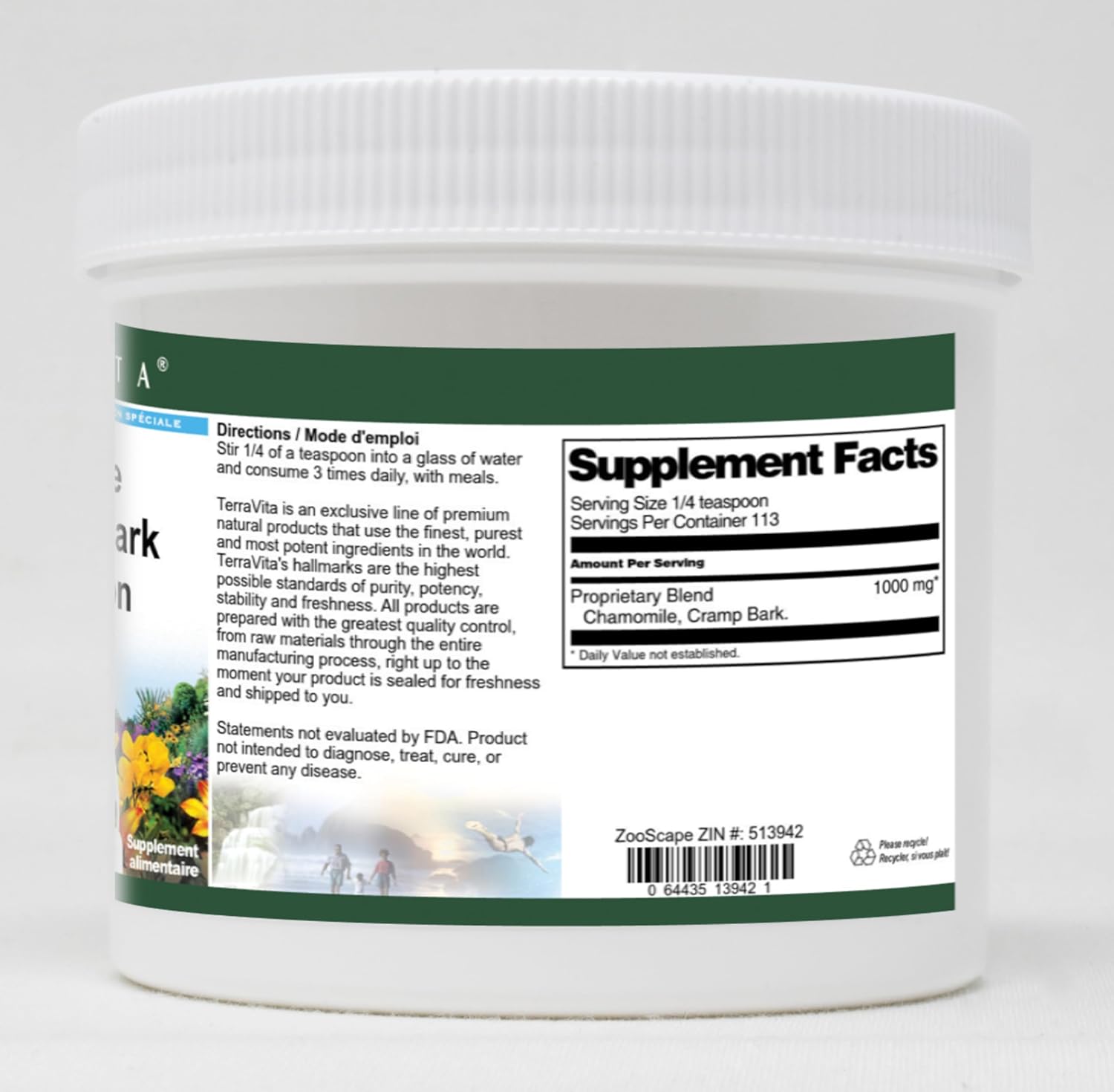 Chamomile and Cramp Bark Combination Powder (4 oz, ZIN: 513942) - 3 Pack