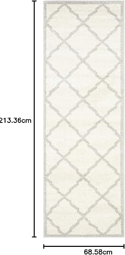 Vista 96 de Safavieh Amherst Collection amt421b Gris Claro y Beige Interior/exterior Area Rug, Polipropileno