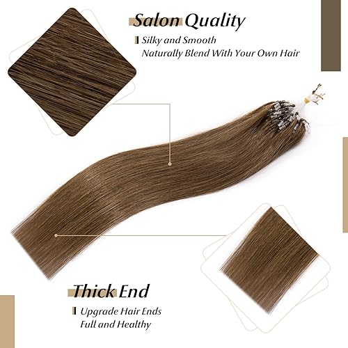 Miniatura 4 de SEGO Extensiones de cabello humano con micro cuentas, extensiones de cabello humano con micro bucle, extensiones de cabello humano lacio natural,