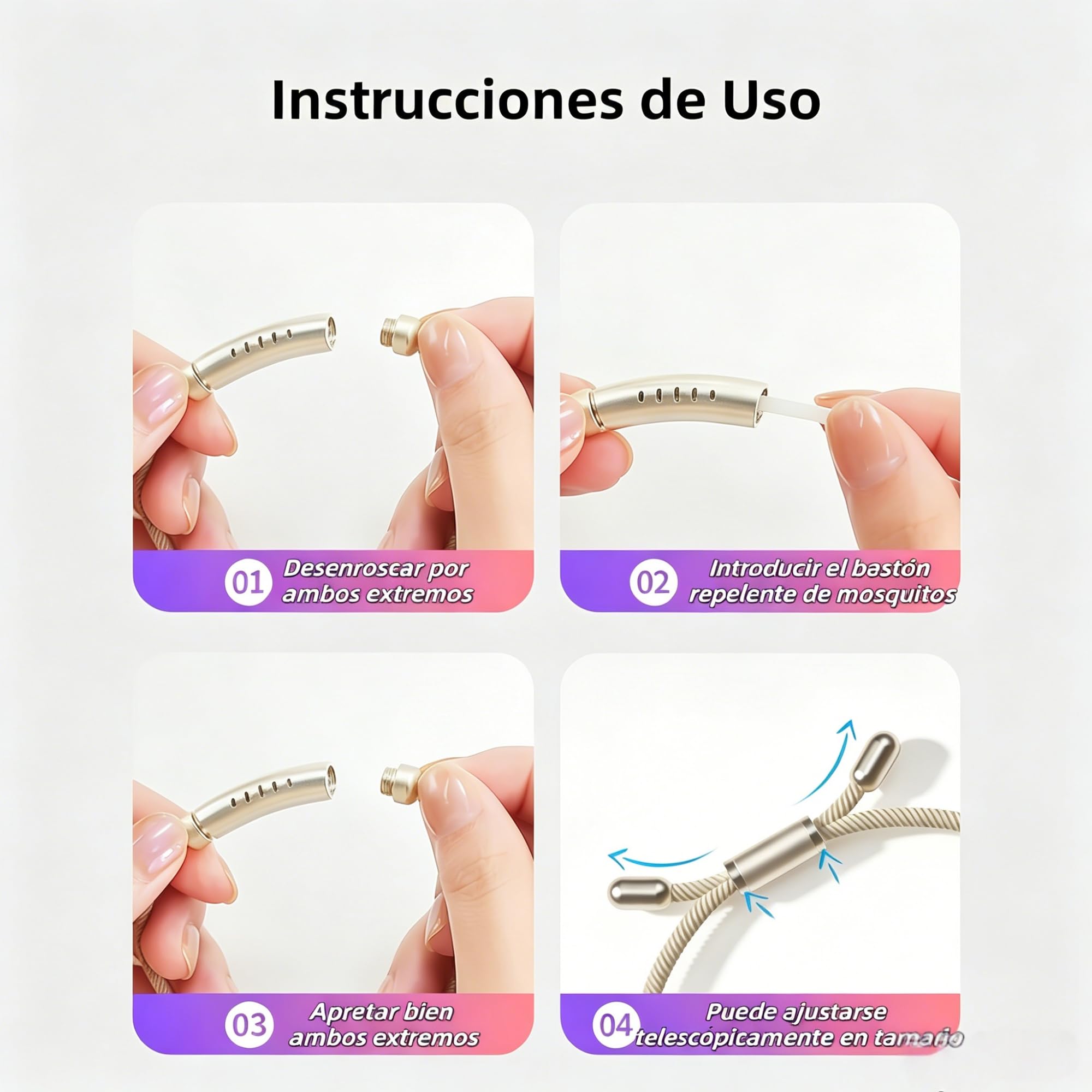 Pulsera Repelente de Mosquitos, Esencial Natural con 12 Palos repelentes de Mosquitos de Repuesto Pulsera de Insectos Rango de Pulsera de protección de 3 Metros,pulsera antimosquitos