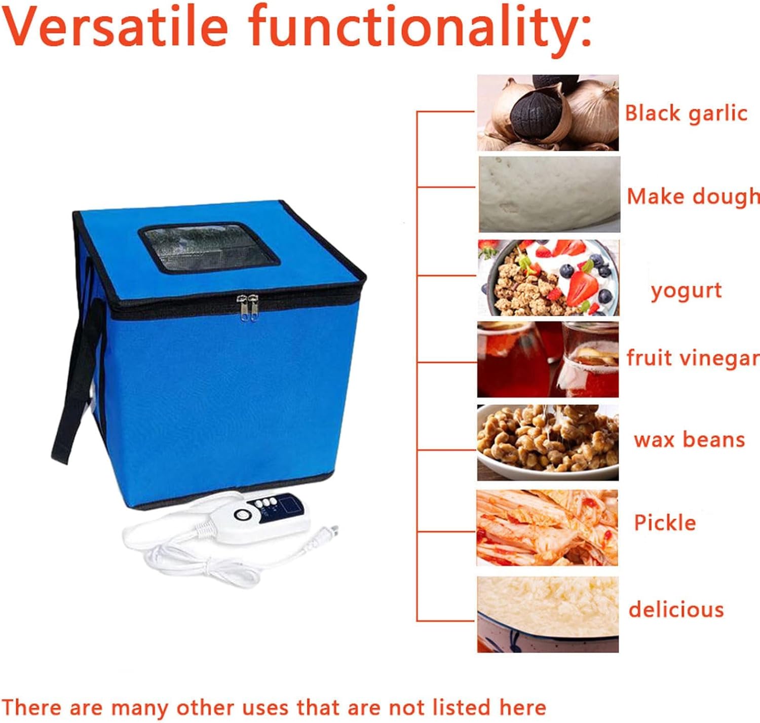 Dough Proofer with Timer & Temperature Control, Versatile Proving Box for Bread Making, Reusable Multifunctional Dough Proofing Tool,Blue-27x27x27cm