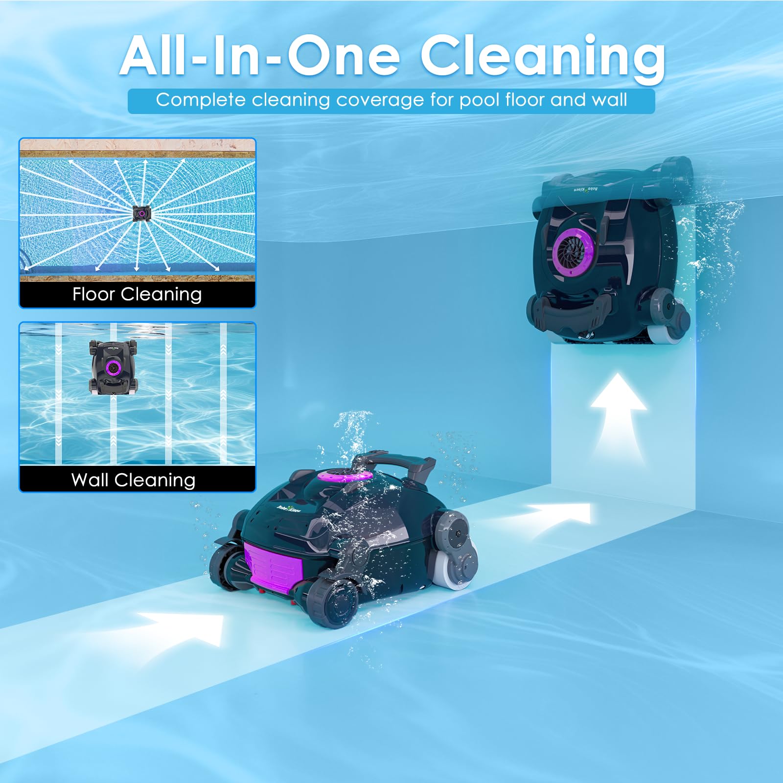 Robot nettoyeur de piscine sans fil, escalade murale, autonomie prolongée, stationnement automatique, léger, grande capacité, double moteur avancé, X1 aspirateur automatique pour piscines creusées