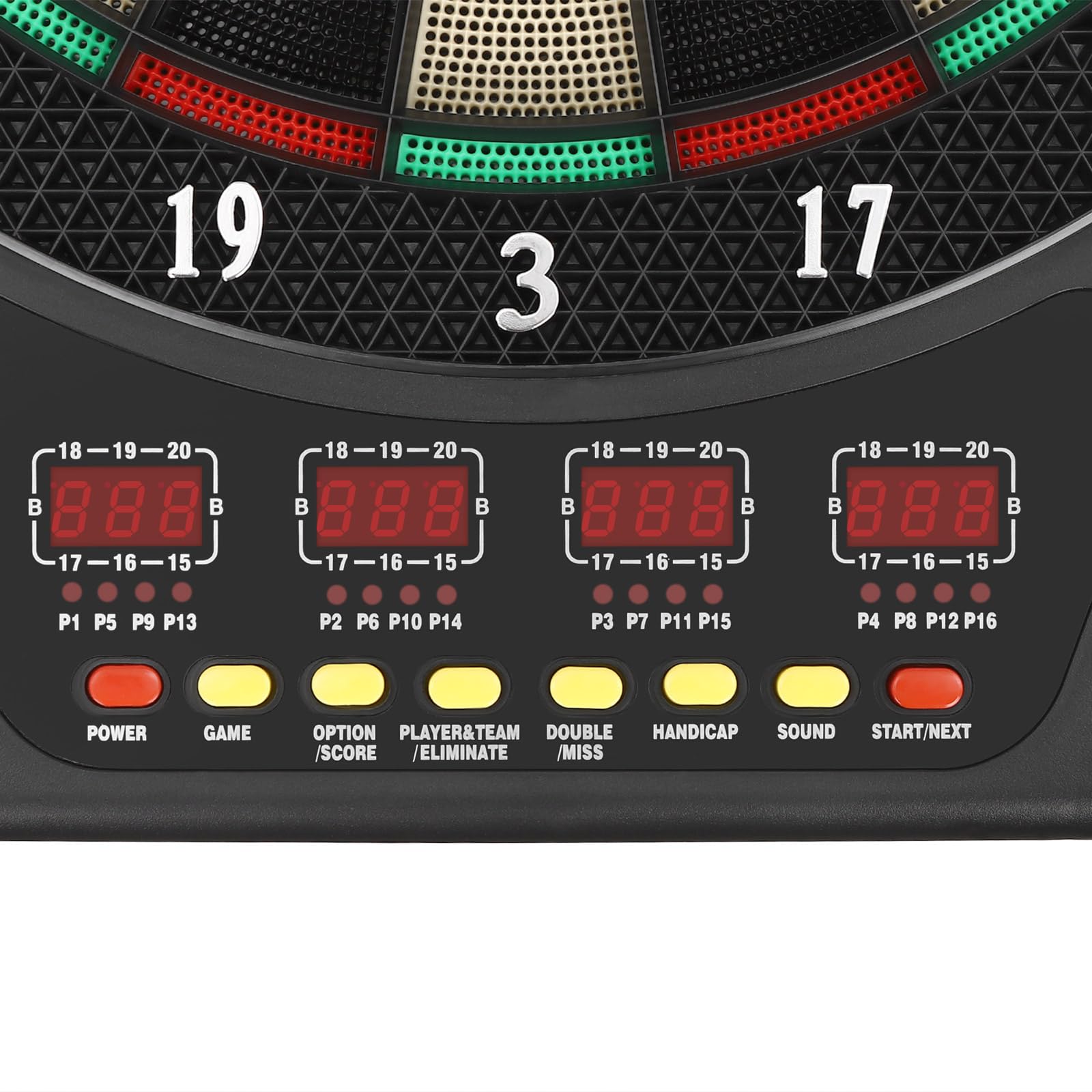 Diana electrónica con 27 modos de juego, diana electrónica para 1-16 jugadores, pantalla LED e indicaciones de voz, incluye 6 dardos, diana electrónica para casa o pub