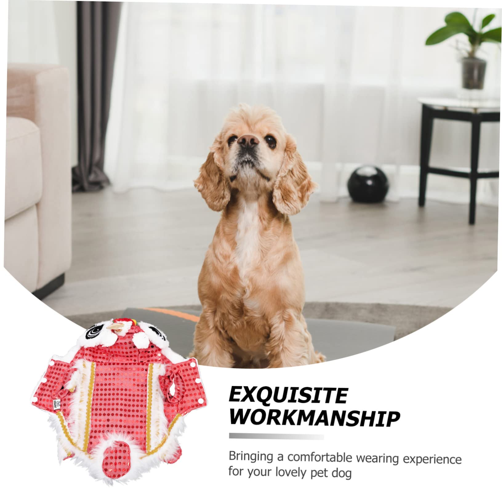 3 Piezas De Ropa para Mascotas Conjunto De Lentejuelas Chaqueta Cálida Chaqueta De Lentejuelas Traje De Perro De Navidad Traje De León De para Mascotas Traje De Gato Traje