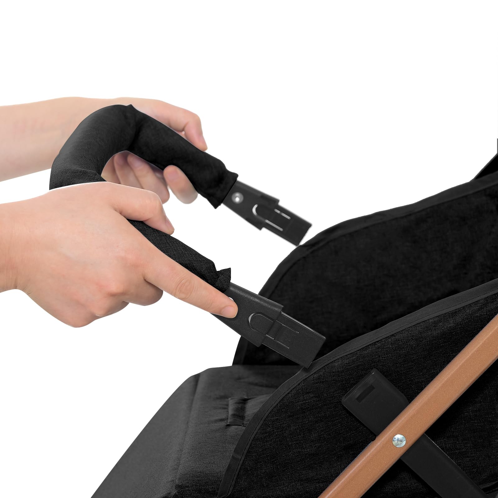 Passeggino Canna Ultra Compatta, Schienale Inclinabile Multiposizioni, Pieghevole Facile, Ruote EVA Ammortizzanti, Cappuccio Estensibile, Adatto 0-6 anni, 15 kg (nero)