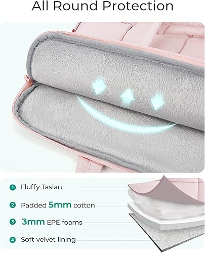 Vista 5 de BAGSMART Funda protectora tipo sleeve para laptop Rosado