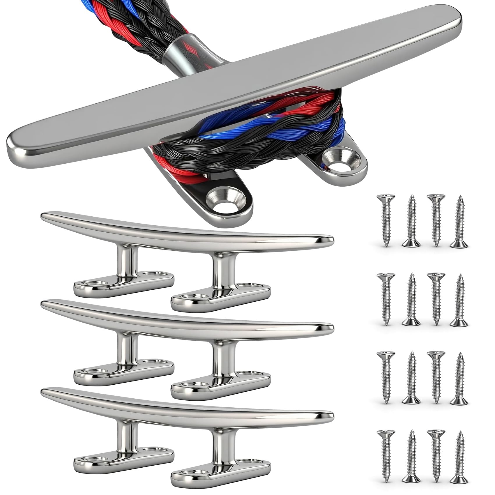 Taquet de quai 12,7 cm en acier inoxydable 316 avec visserie incluse
