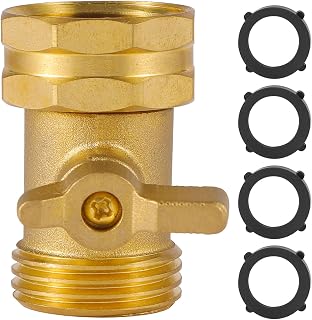 Garden Hose Shut Off Valve - Extended Handle - 3/4" Heavy Duty Solid Brass Hose Connector Water Shut Off Valve Hose Shutoff Valve (1 Pack)