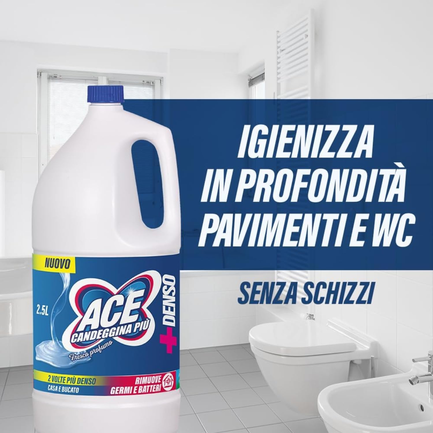Candeggina Densa con Fresco Profumo 2,5L – Pulizia Profonda Multiuso kit con Spugna Brandizzata SPESA & RISPARMIO Inclusa – Variazioni 4/8/12 Pezzi (12)