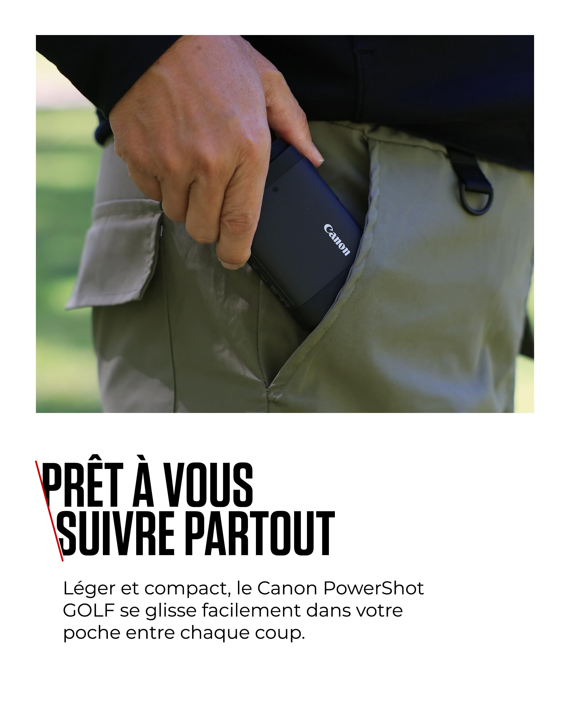 Canon PowerShot Golf Télémètre Laser Mesure de Distance 800 Yards avec capacité d’Enregistrement Photo/vidéo, Zoom Optique x6, stabilisation