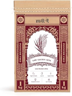 Milled On Order Low Gluten Atta 1Kg (Pack of 2)|Freshly Milled Within 24 Hours|Eight Whole Nutritious Grain Flour|Stone-Ground|Certified Chemical-Free|No Preservatives|Naturally Low In Gluten