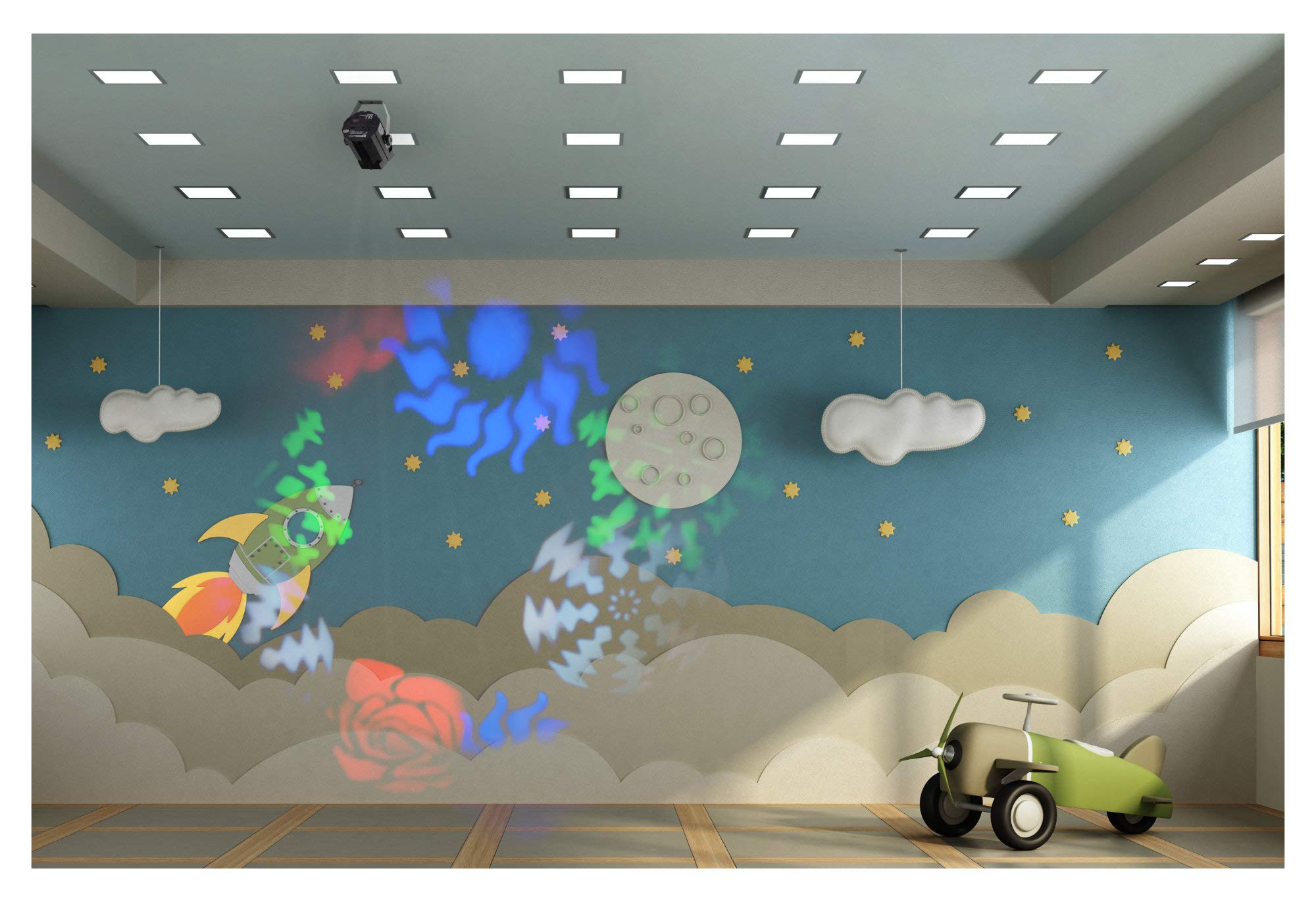 Showlite GL-8 USB-Gobo Partylight, Efecto de luz en formato mini